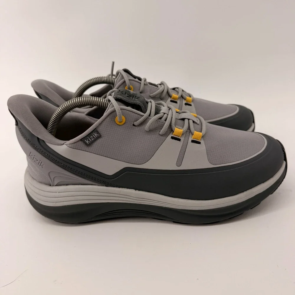 Kizik Lima Men 10 Wide Grey Black Yellow Hands-Free Athletic Casual Sneakers